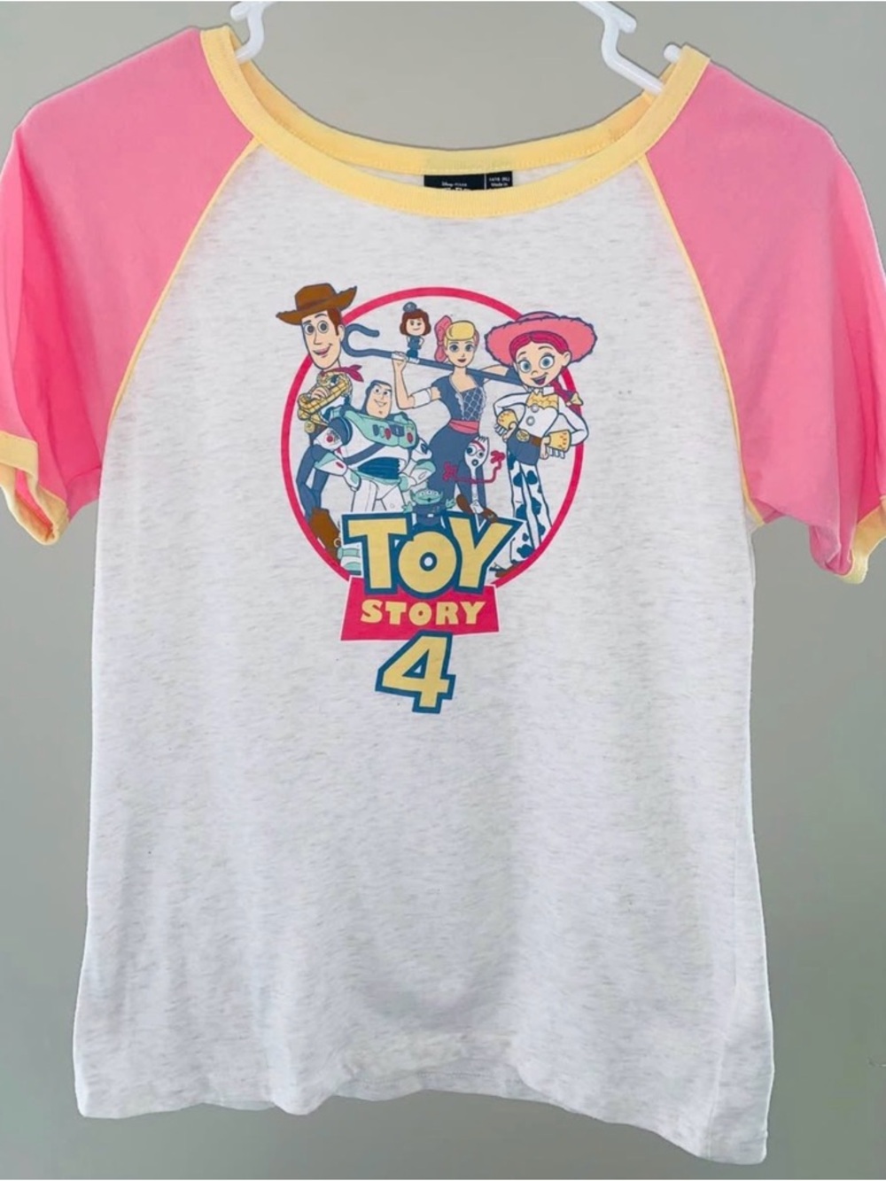 Toy Story 4 Graphic Raglan Tee - Pink & Yellow Accents